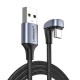 Ugreen Angled Data Cable Type-C 3A 18W QC AFC FCP 1m (70313) gray