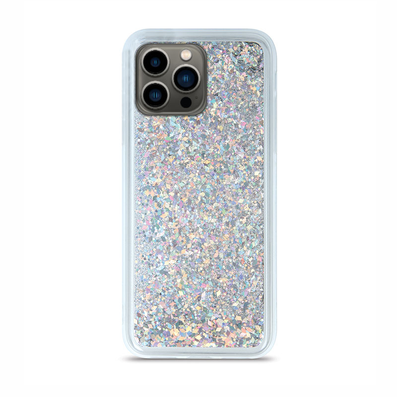 Liquid Crystal Glitter Armor Back Cover (iPhone 14 Pro) silver