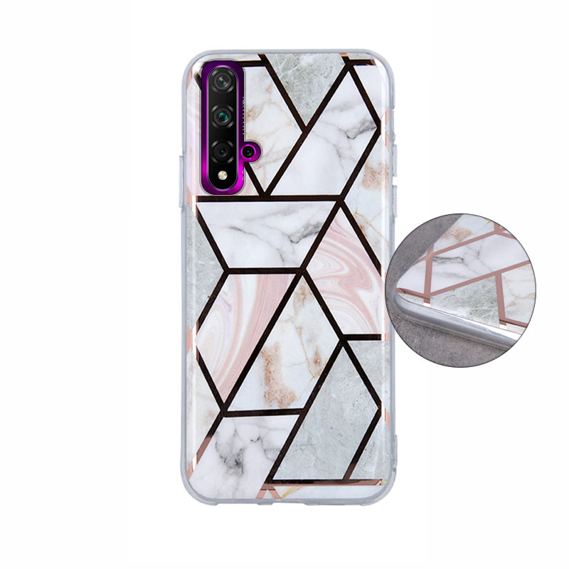 Geometric Marmur Case Back Cover (Huawei P Smart 2019 / Honor 10 lite) pink