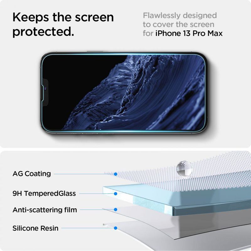 Spigen® GLAS.tR™ Ez Fit (x2Pack) Tempered Glass (iPhone 13 Pro Μax / 14 Plus)