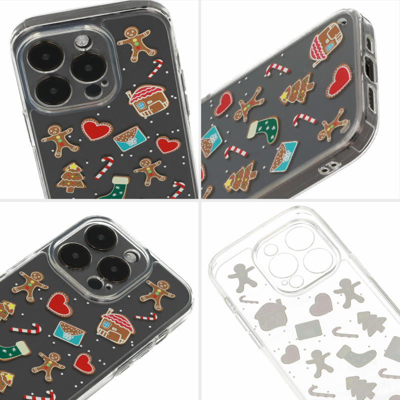 Christmas Back Cover Case (iPhone 15 Pro Max) D2 clear gingerbread cookies