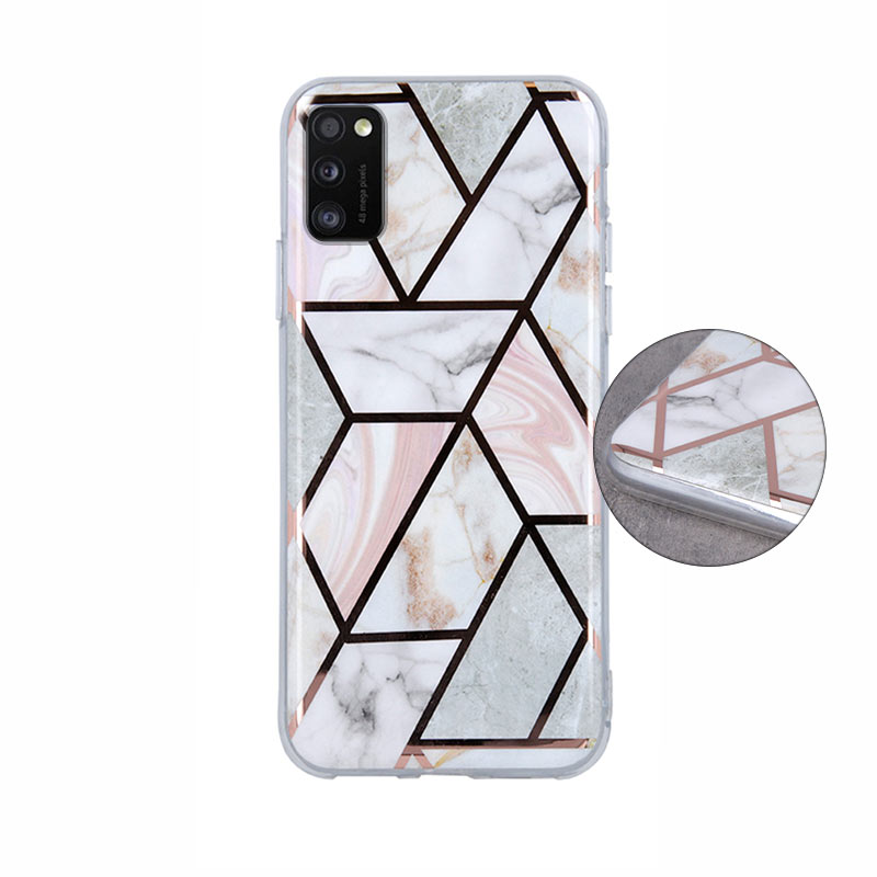 Geometric Marmur Case Back Cover (Samsung Galaxy A41) pink
