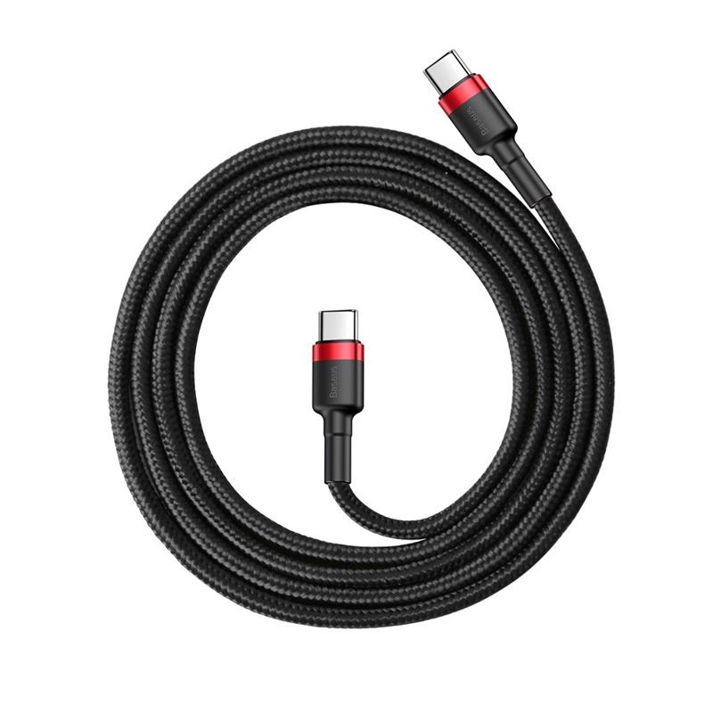 Baseus Cafule Cable Braided Type-C / Type-C PD 60W QC3.0 20V 3A 1m (CATKLF-G91) black-red