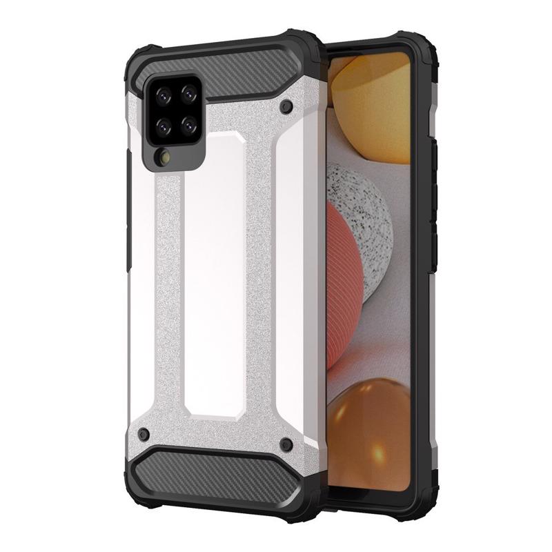 Hybrid Armor Case Rugged Cover (Samsung Galaxy A42 5G) silver