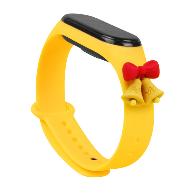 Christmas Strap Λουράκι Σιλικόνης (Xiaomi Mi Band 5 / 6) yellow-bells