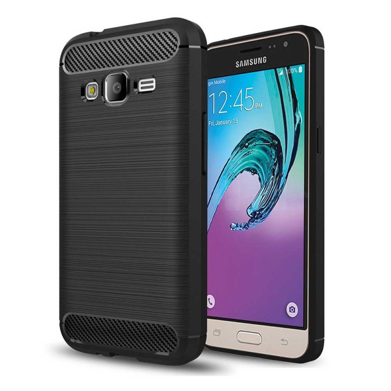 Carbon Case Back Cover (Samsung Galaxy J3 2016) black