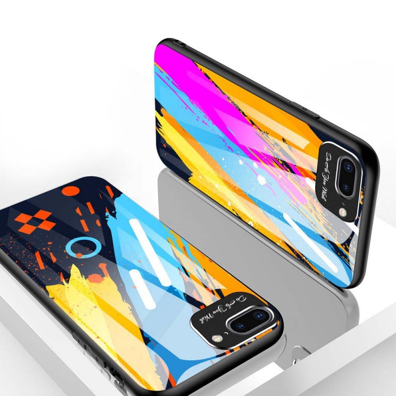 Colored Tempered Glass Case With Camera Cover (iPhone 8 Plus / 7 Plus) mix colors pattern 1