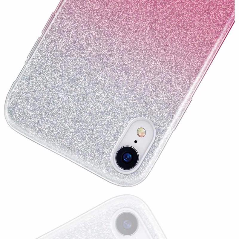 Glitter Shine Case Back Cover (Samsung Galaxy A41) silver-pink