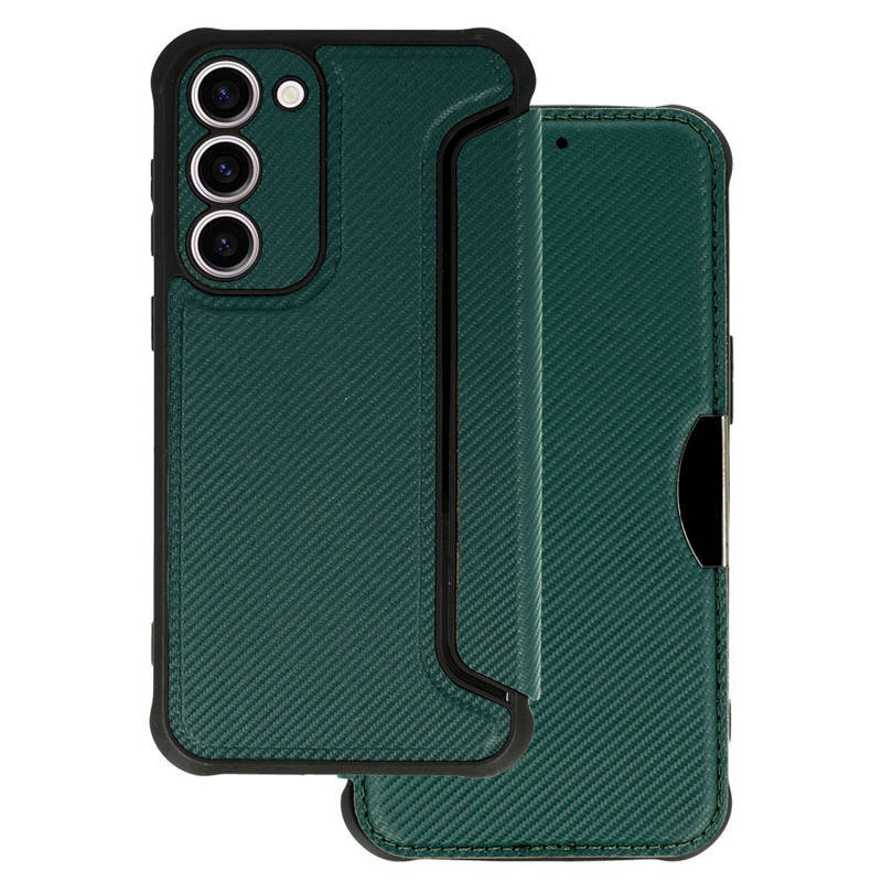 Forcell Razor Carbon Book Cover Case (Samsung Galaxy S23 Plus) dark-green