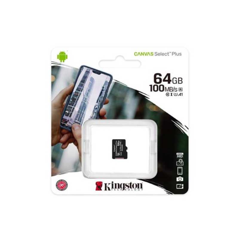 Kingston MicroSDXC 64GB Canvas Select Plus UHS-I (U1), C10, V10, A1