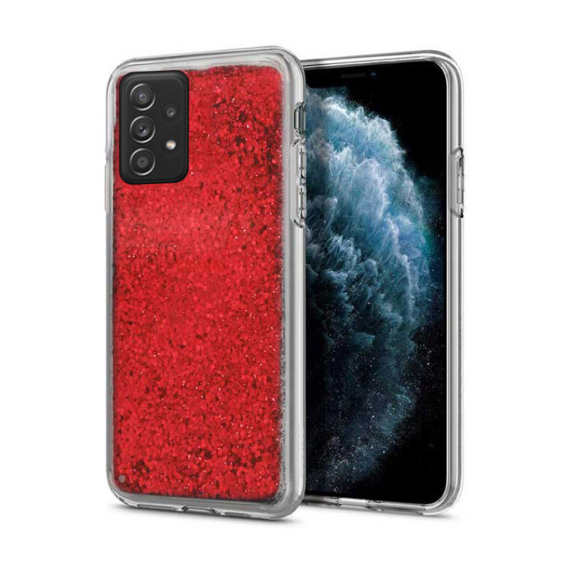 Liquid Crystal Pearl Case Back Cover (Samsung Galaxy A52 / A52S) red