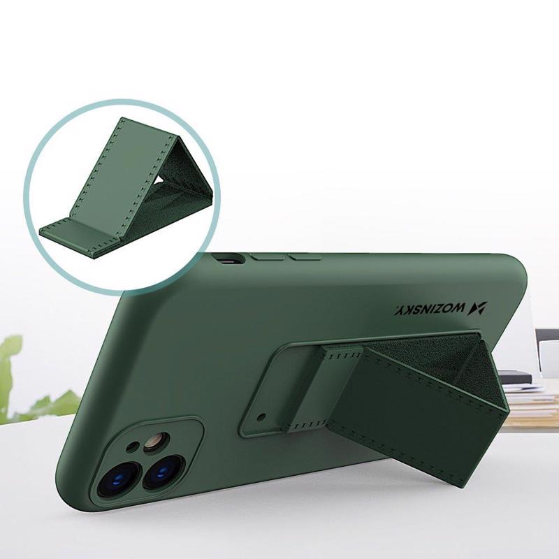 Wozinsky Kickstand Flexible Back Cover Case (Samsung Galaxy S21) dark-green