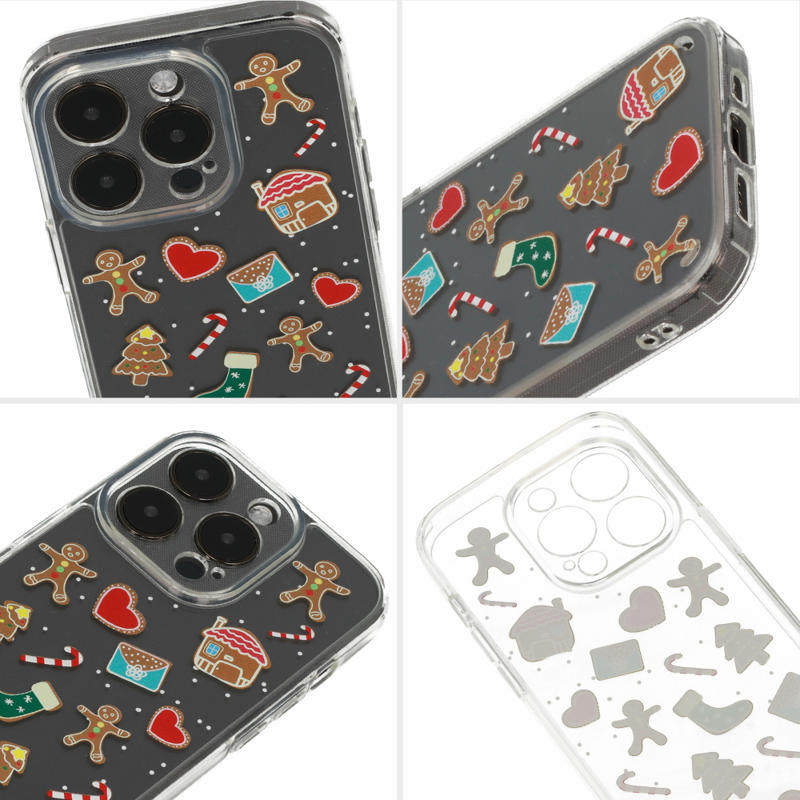 Christmas Back Cover Case (iPhone 14) D2 clear gingerbread cookies