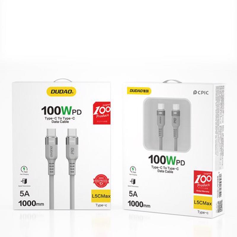 Dudao LC5MAX 100W PD Type-c / Type-c Data Cable 1m (grey)