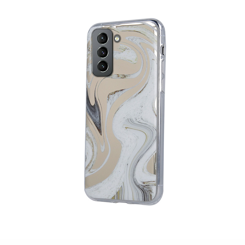 Wave Marmur Case Back Cover (Samsung Galaxy S22 Plus) white-brown
