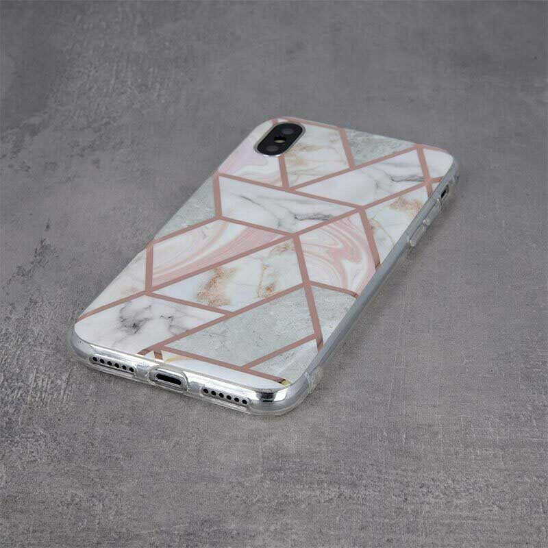 Geometric Marmur Case Back Cover (Samsung Galaxy A12/ M12) pink
