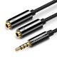 Ugreen Headphone Splitter Cable Mini Jack 3.5mm Male to 2x (Mic+ Audio Output) 0.20cm (AV141) black
