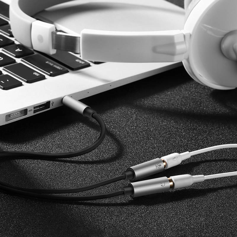 Ugreen Headphone Splitter Cable Mini Jack 3.5mm Male to 2x (Mic+ Audio Output) 0.20cm (AV141) black