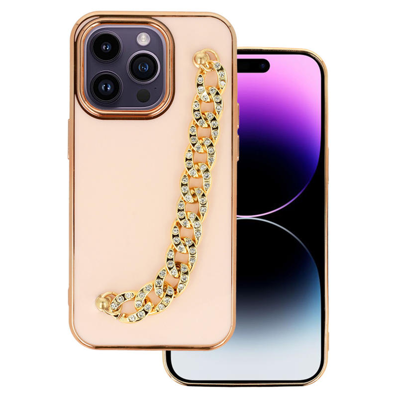 Lux Chain Series Back Cover Case (iPhone 15 Plus / 14 Plus) design 4 light-pink