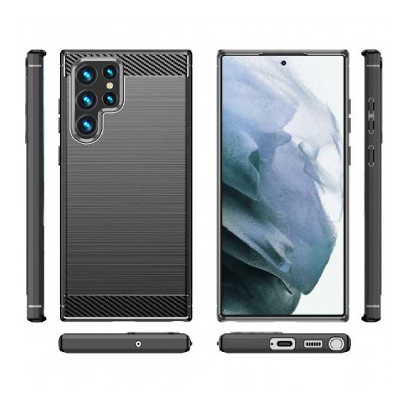 Carbon Case Back Cover (Samsung Galaxy S22 Ultra) black