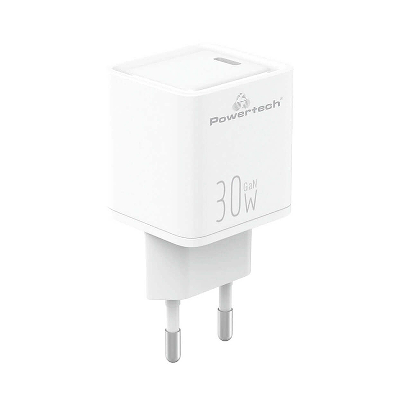 Powertech 1093 GaN Wall Charger Type-C 3.0 PD PPS 30W (white)