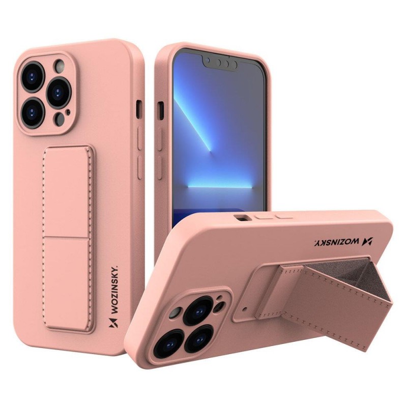 Wozinsky Kickstand Flexible Back Cover Case (iPhone 13 Pro) pink