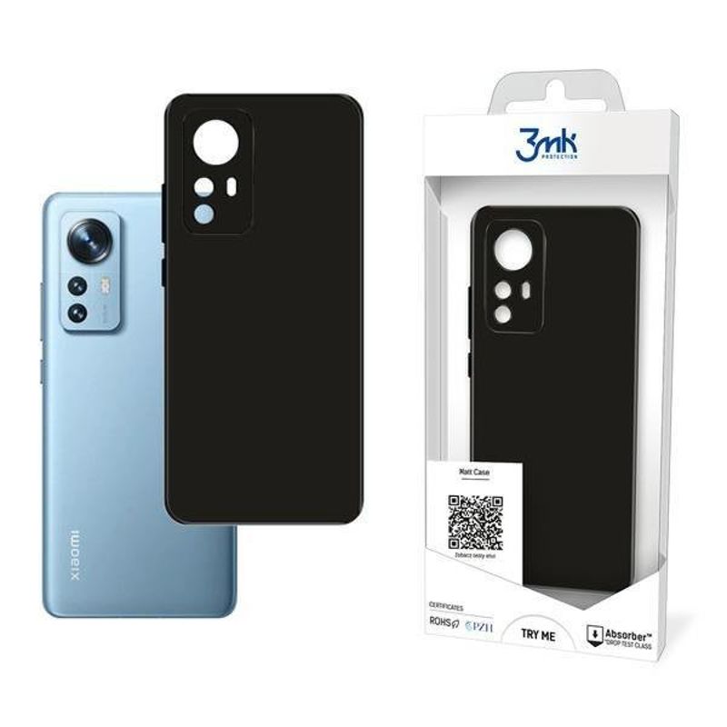 3mk Matt Case Back Cover (Xiaomi 12 / 12X) black