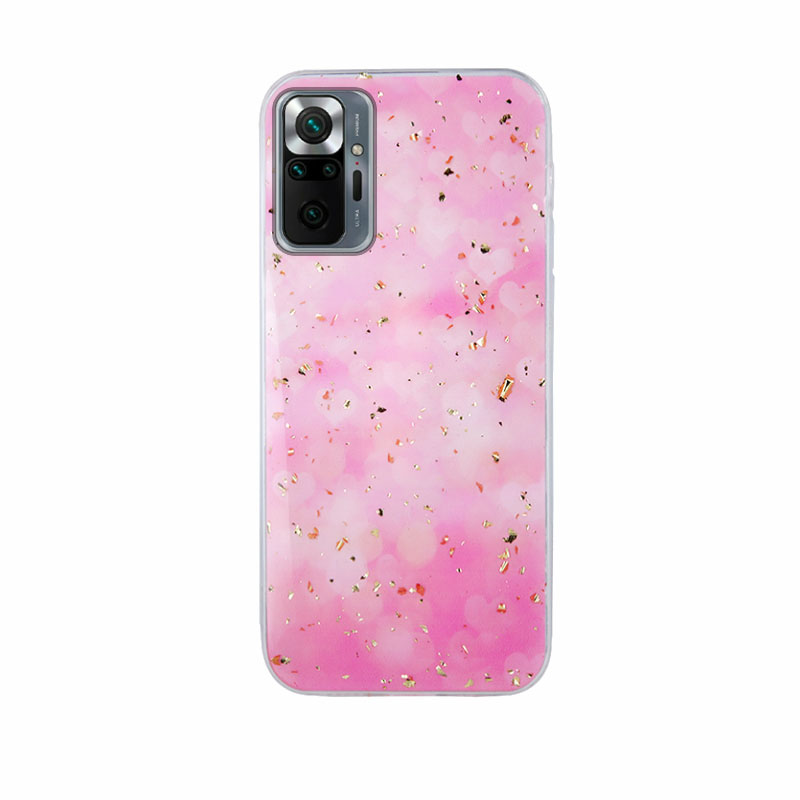 Gold Glam Back Cover Case (Xiaomi Redmi Note 10 Pro) pink