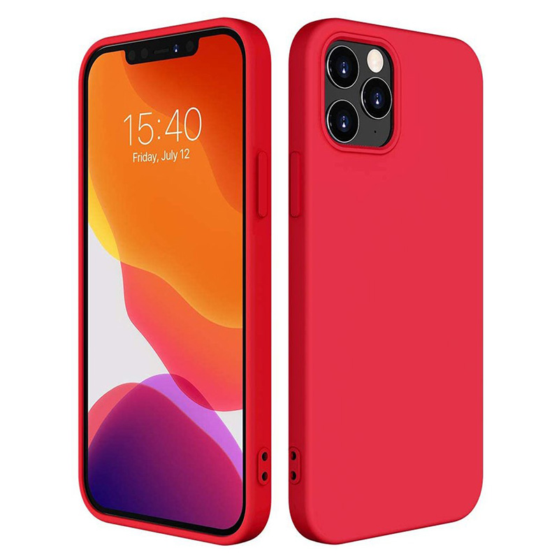 Silicone Soft Case Back Cover (iPhone 12 Mini) red