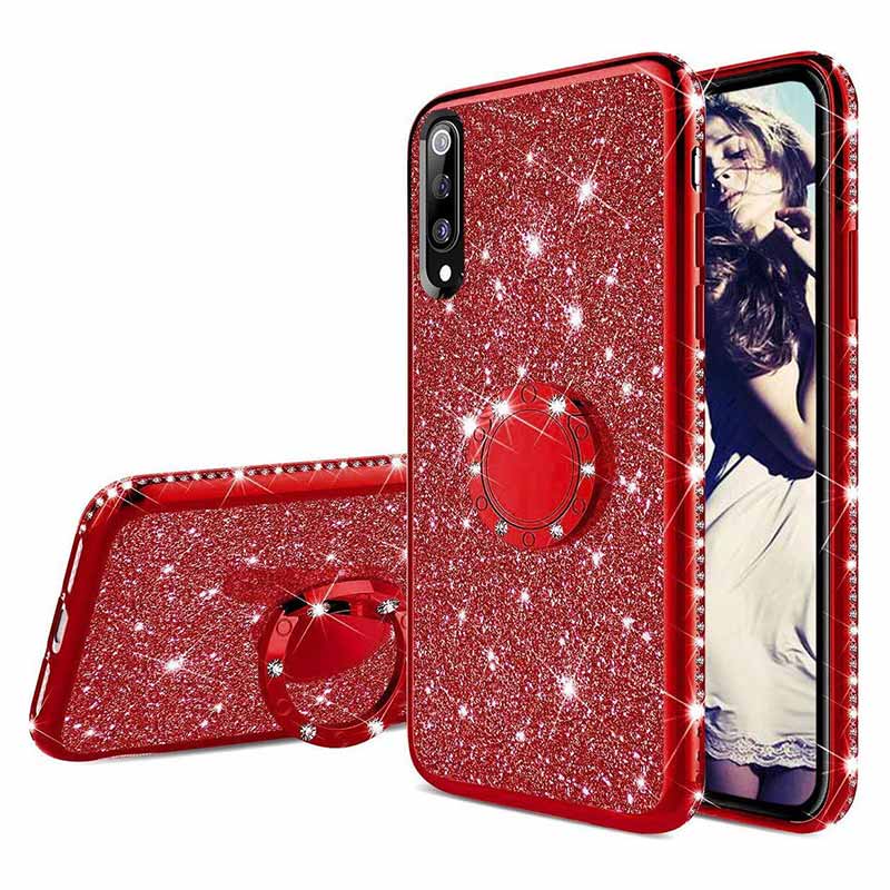Diamond Ring Case Back Cover (Xiaomi Mi 9 SE) red