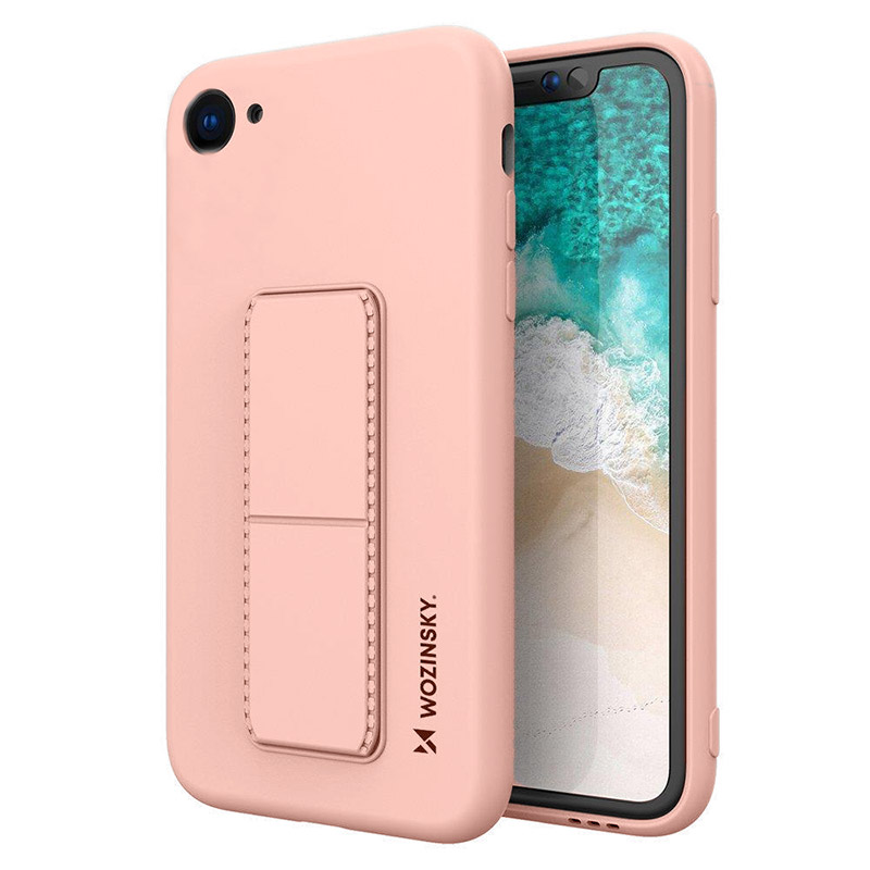 Wozinsky Kickstand Flexible Back Cover Case (iPhone SE 2 / 8 / 7) pink