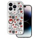 Christmas Back Cover Case (iPhone 15) D5 clear red ornaments