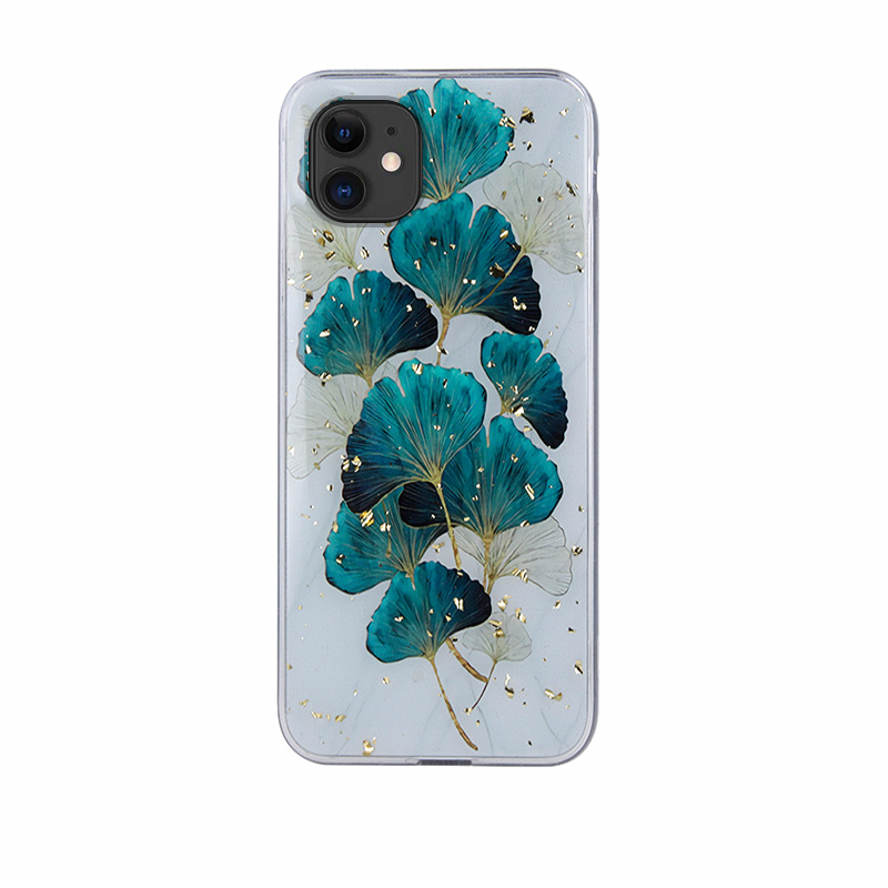 Gold Glam Back Cover Case (iPhone 11) leaves