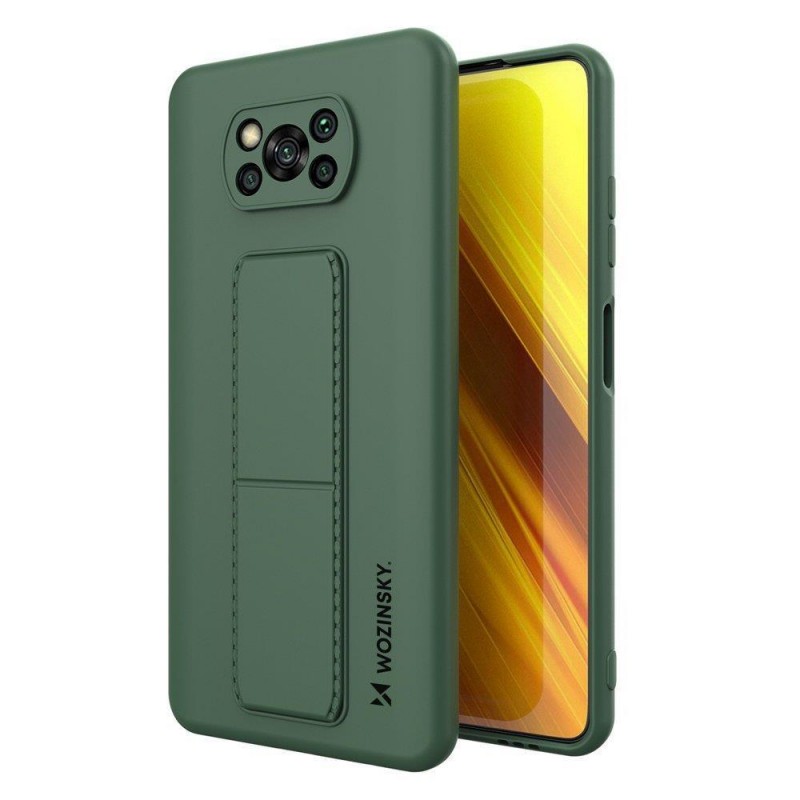 Wozinsky Kickstand Flexible Back Cover Case (Xiaomi Poco X3 NFC / X3 PRO) dark-green