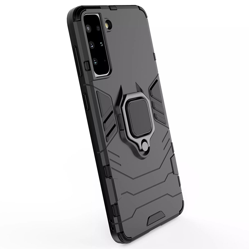 Finger Ring Rugged Case Back Cover (Samsung Galaxy S21 Plus) black