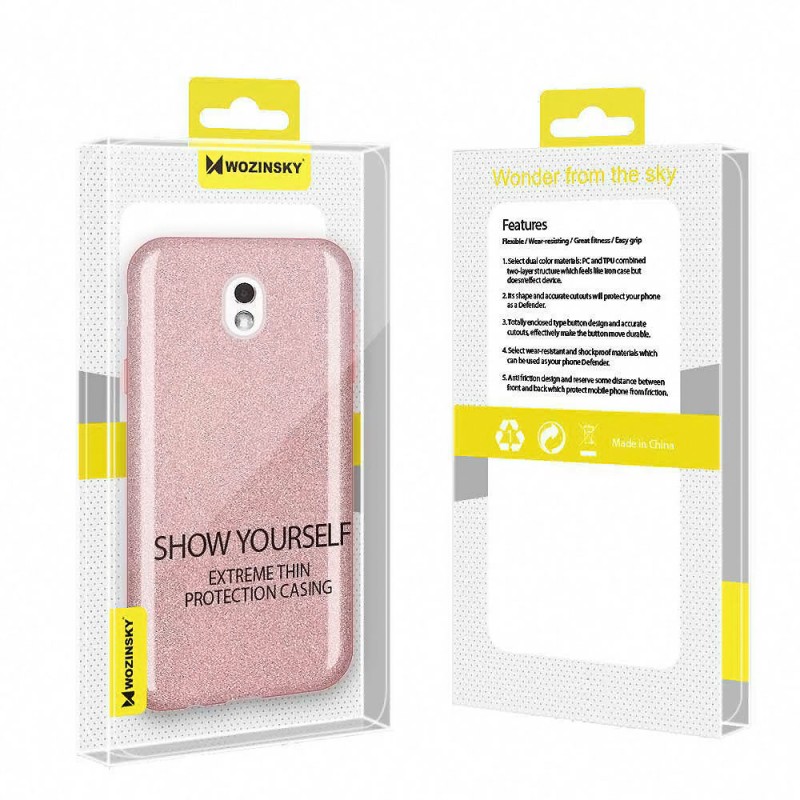 Wozinsky Glitter Case Back Cover (Samsung Galaxy J6 Plus 2018) light pink