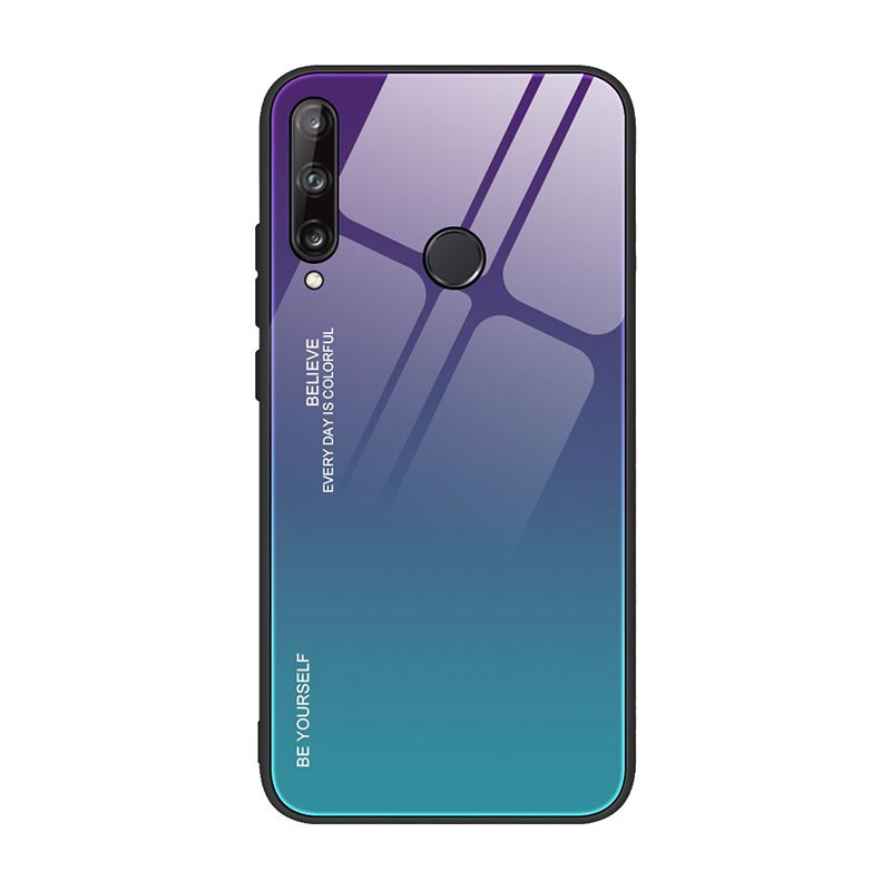 Tempered Glass Case Back Cover (Huawei P40 Lite E) blue-purple