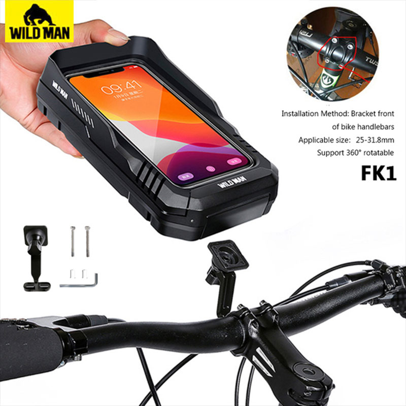 Wildman FK1 Waterproof Bicycle Holder Βάση Στήριξης Smartphone Ποδηλάτου (0.5L) black