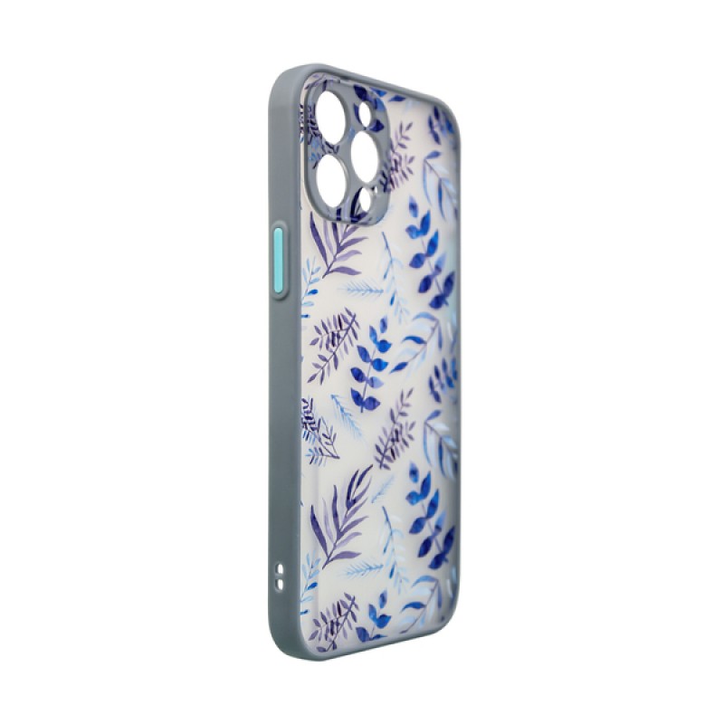 Flower Trendy Case Back Cover (iPhone 13 Pro) dark-blue