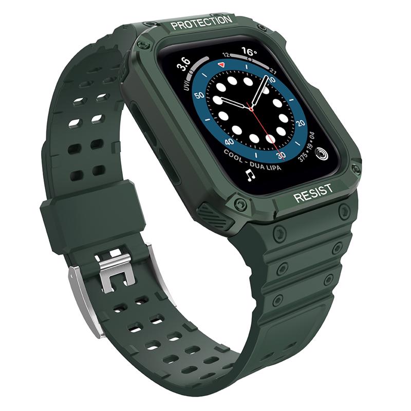 Armored Case with Band (Apple Watch 2 / 3 / 4 / 5 / 6 / SE) (42/44/45mm) green
