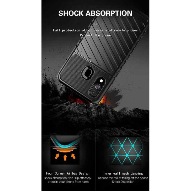 Anti-shock Thunder Case Rugged Cover (Samsung Galaxy A40) black