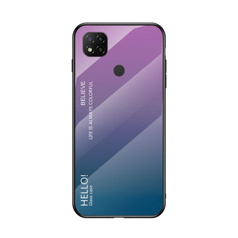 Tempered Glass Case Back Cover (Xiaomi Redmi 9C) blue-purple