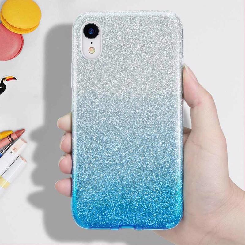 Glitter Shine Case Back Cover (Huawei Y6p) silver-blue