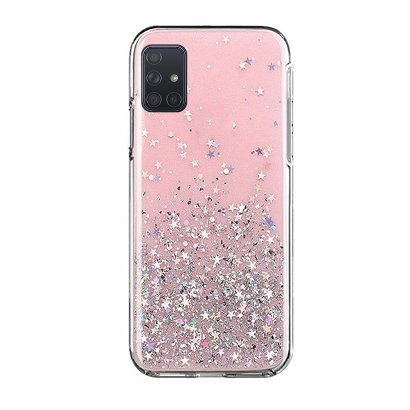 Star Glitter Shining Armor Back Cover (Samsung Galaxy A71) pink
