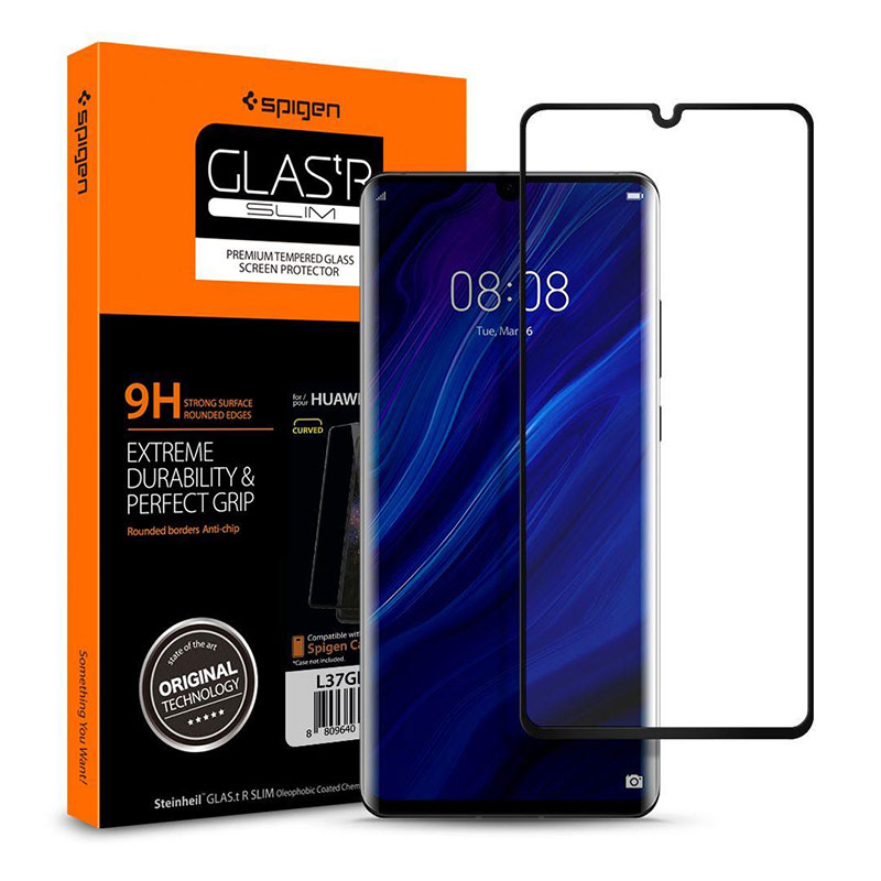 Spigen® GLAS.tR™ Slim Curved Glass Full Coveraged (Huawei P30 Pro) black