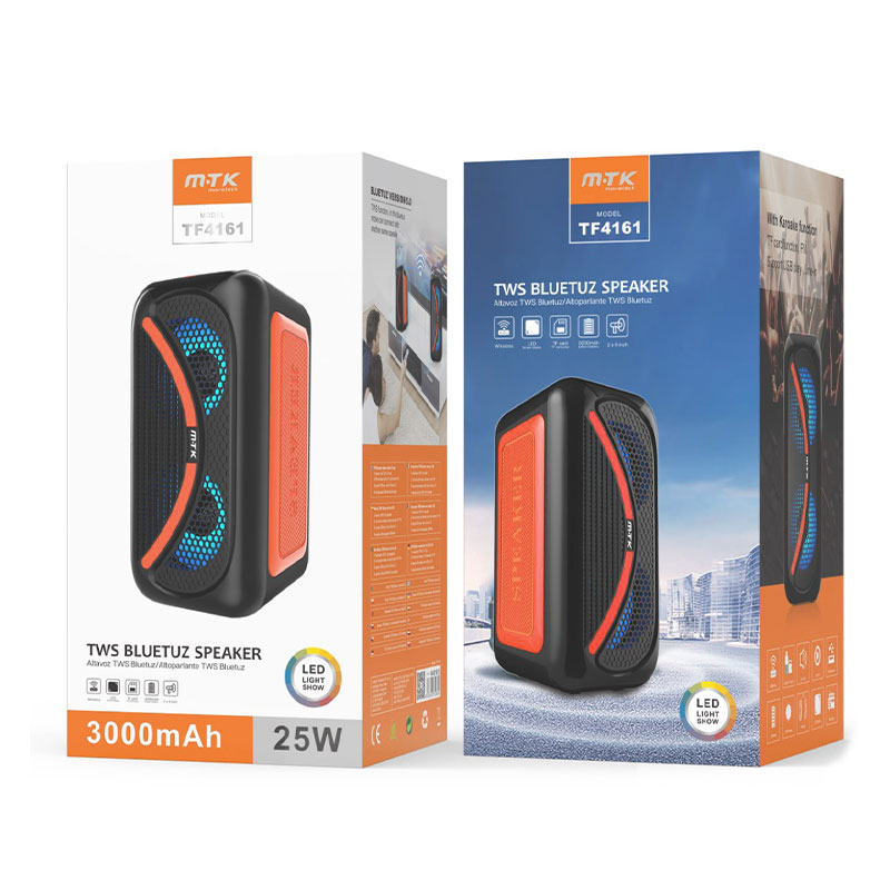 Moveteck TF4161 Bluetooth Φορητό Ηχείο Karaoke 25W (black-orange)