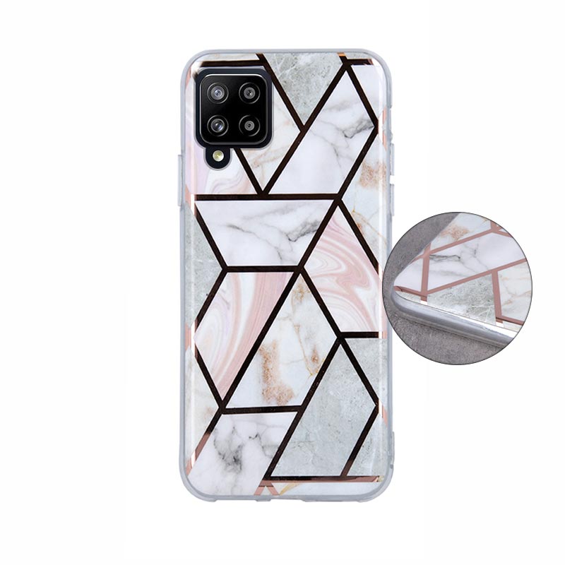 Geometric Marmur Case Back Cover (Samsung Galaxy A42 5G) pink