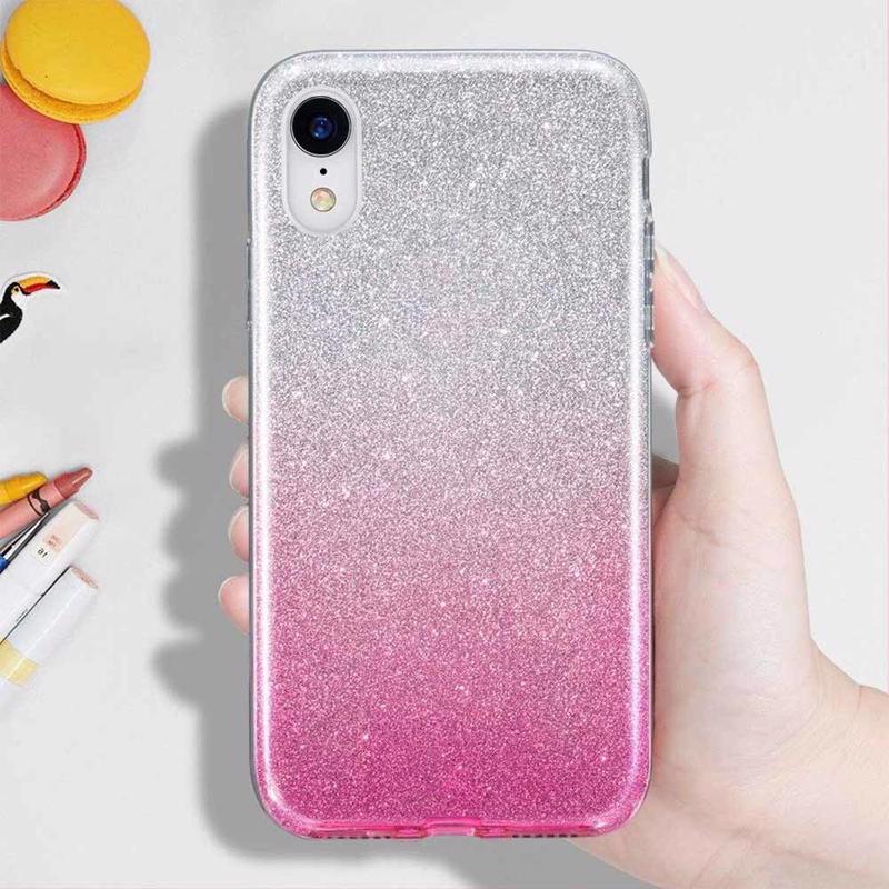 Glitter Shine Case Back Cover (Huawei Y6p) silver-pink