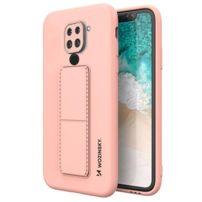 Wozinsky Kickstand Flexible Back Cover Case (Xiaomi Redmi Note 9) pink