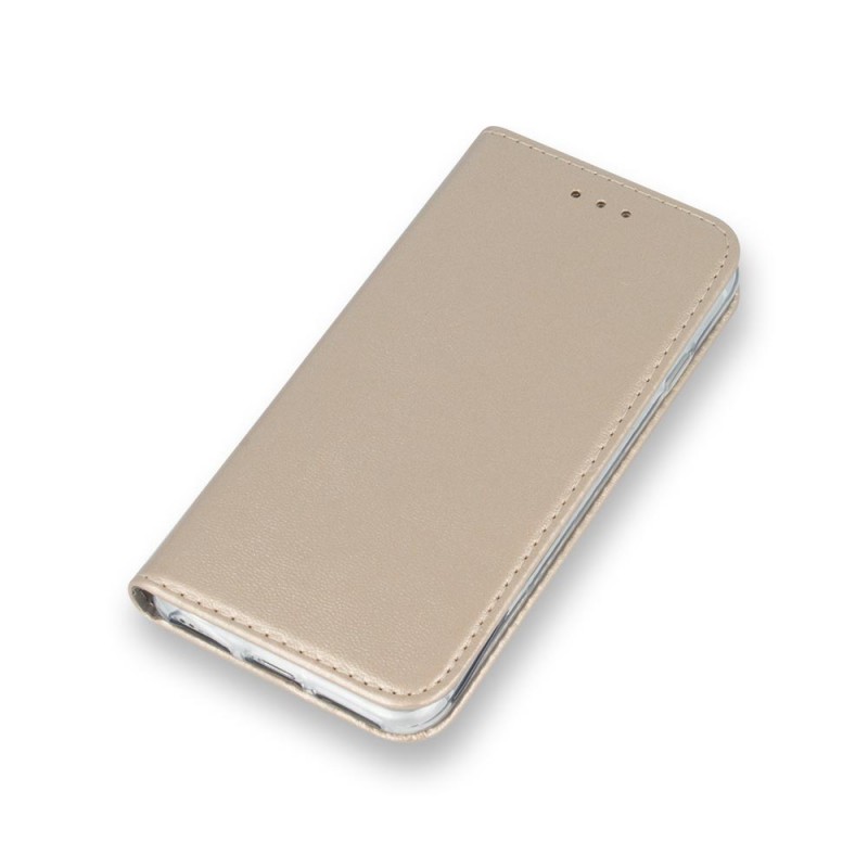 Smart Magnetic Leather Book Cover (LG Q60) gold